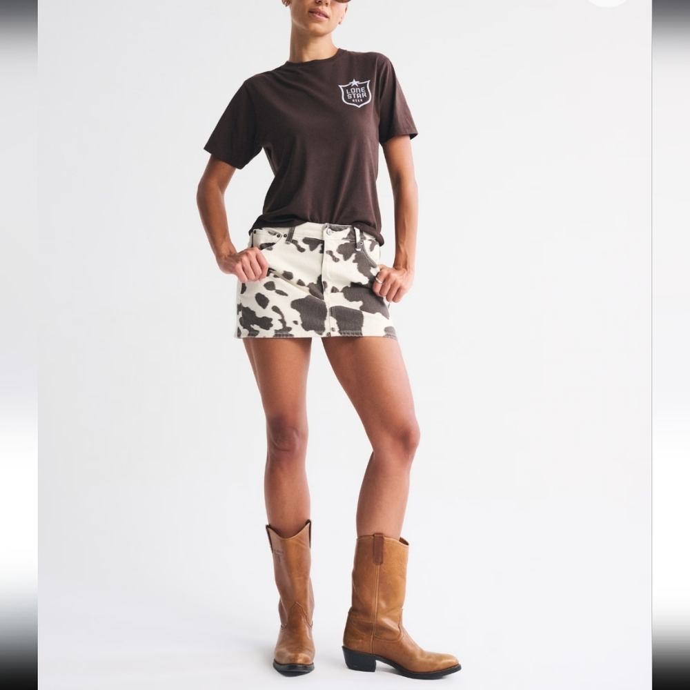 Western Cow Print Skirt NWT